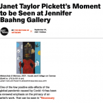 ARTnews: Janet Taylor Pickett’s Moment to be Seen at Jennifer Baahng Gallery