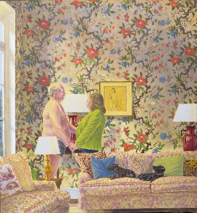 Kevin Melchionne The Walls Love Seems To Build Between Our Lives And Emptiness, 2023 Oil on panel 26 x 24 inches