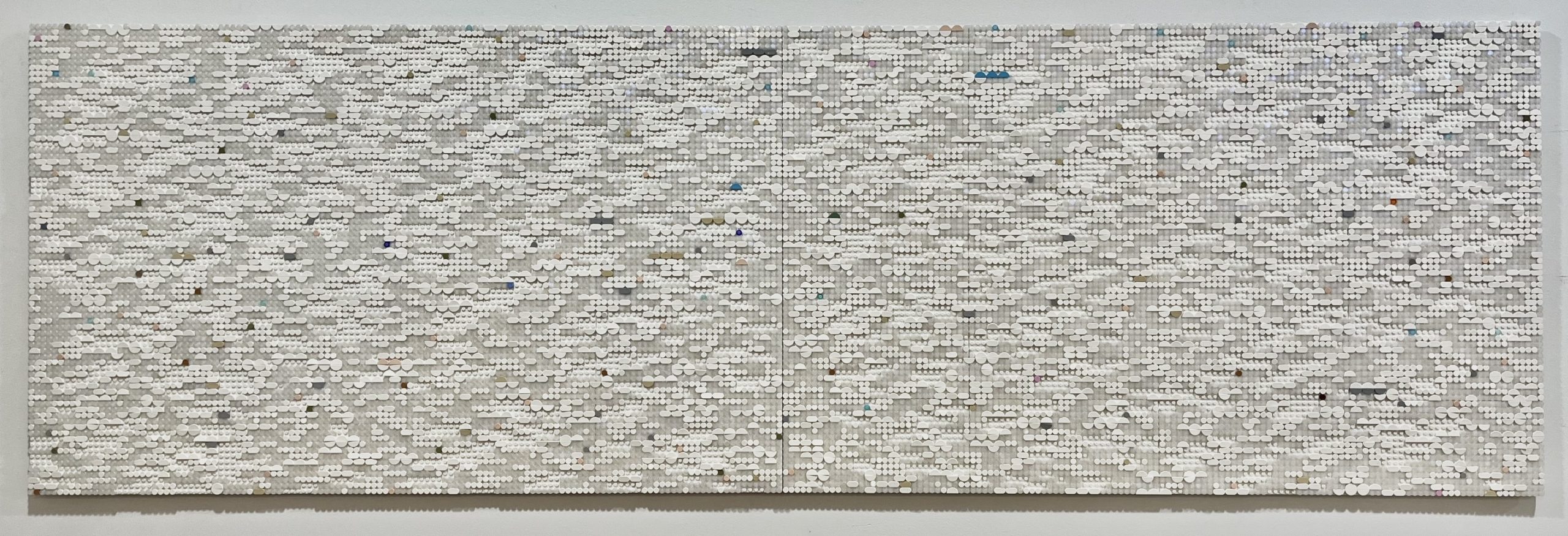 Jaye Moon Sonagi (Sudden Rain Shower), 2025 20,000 Lego bricks with number codes in Braille on Dibon 25 x 80 x 1 inches Signed, dated, and inscribed by the artist