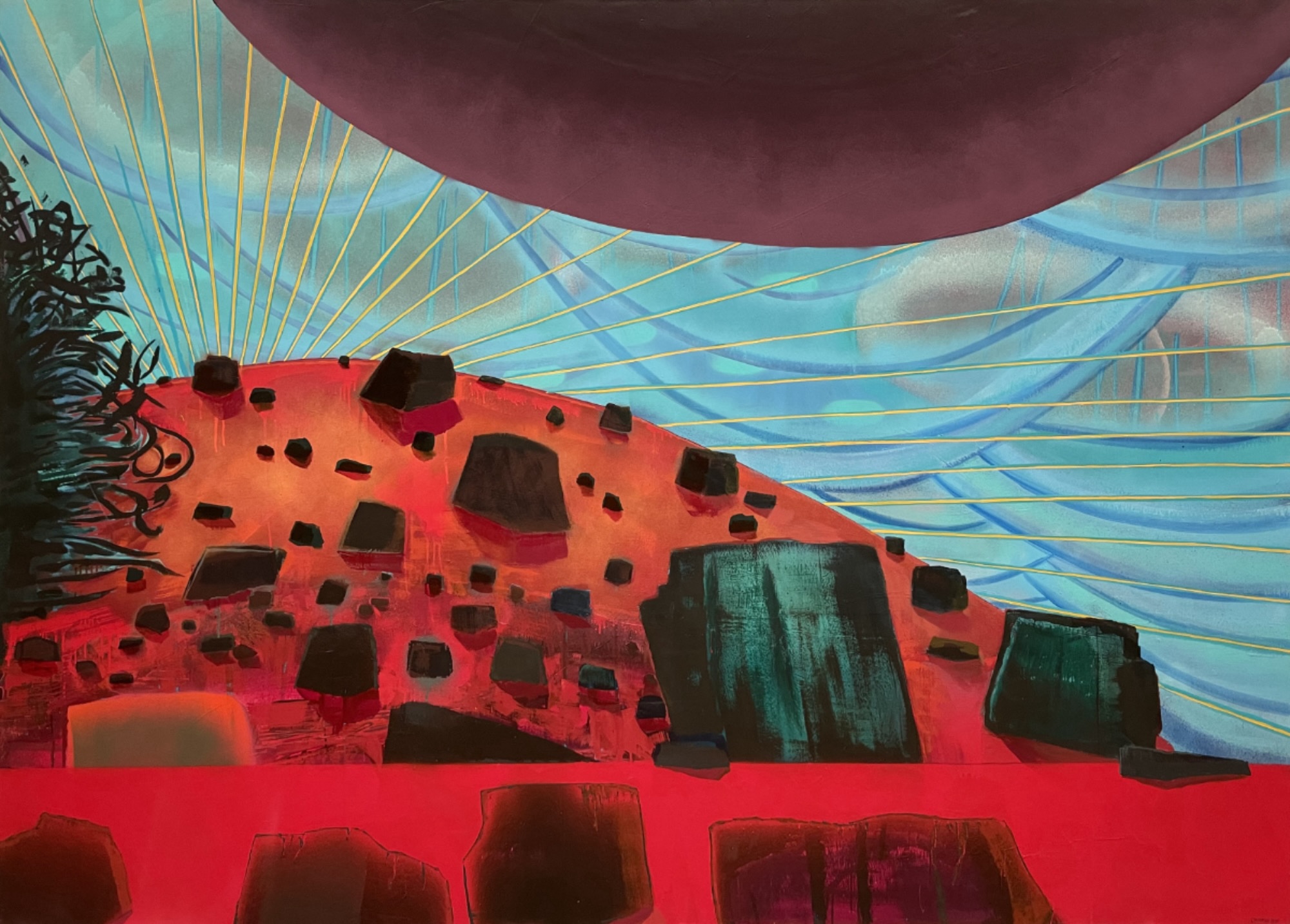 Sue McNally Little Round To, PA, 2024 Acrylic on canvas 103 x 74 inches