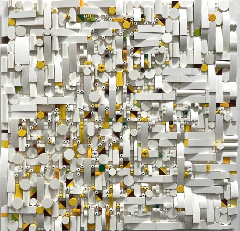 Jaye Moon Pulkkoch 1 (Wildflower 1), 2025 1050 Lego bricks in Braille 20 x 20 x 1.5 inches