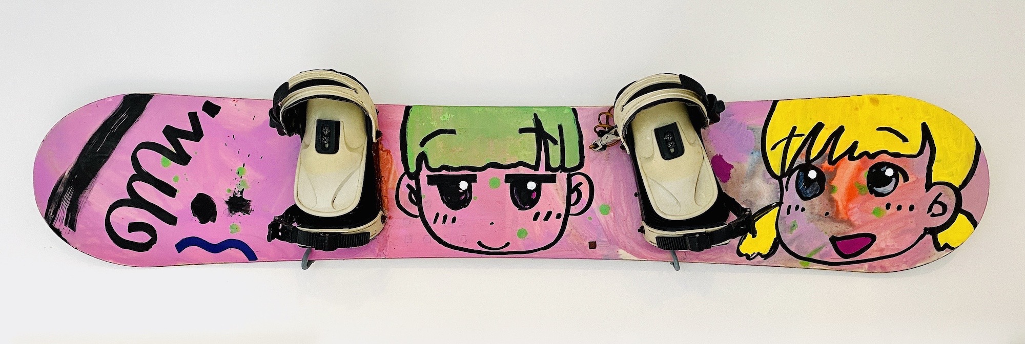 MR. Untitled, 2012 Acrylic painting on the found snowboard 13 x 61 in