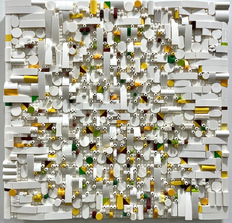 Jaye Moon Pulkkoch 2 (Wildflower 2), 2025 1100 Lego bricks in Braille 20 x 20 x 1.5 inches
