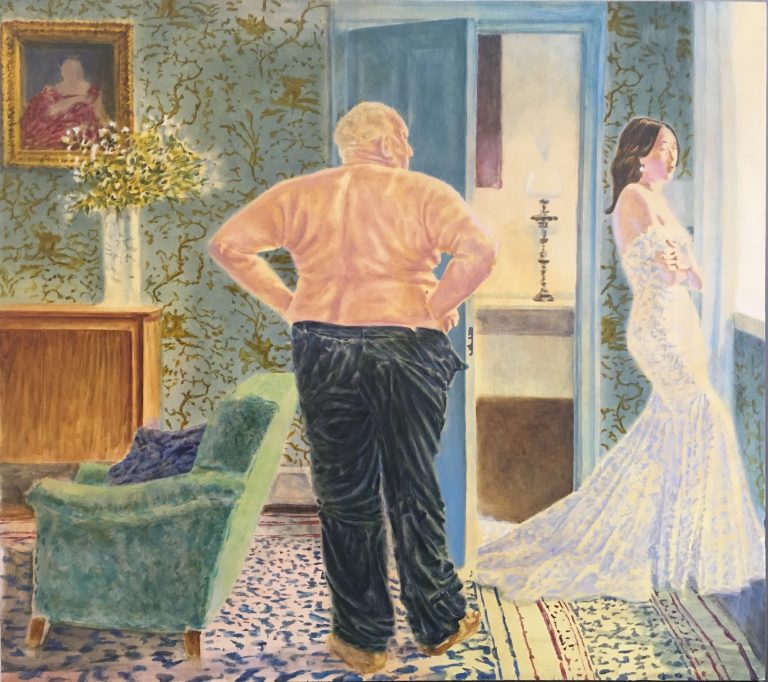 Kevin Melchionne As Though Another Form Of Life Is Possible, 2023 Oil on panel 26 x 24 inches