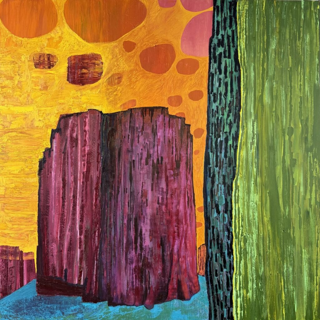 Sue McNally Snakes And Rivers, 2024 Oil on canvas 90 x 90 inches