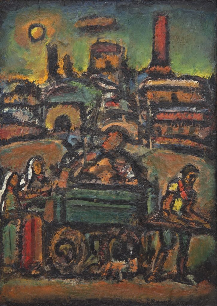Georges Rouault La Charette du Vieux Faubourg, 1945-48 Oil on cradled panel 19 1/4 x 13 3/4 in. Signed