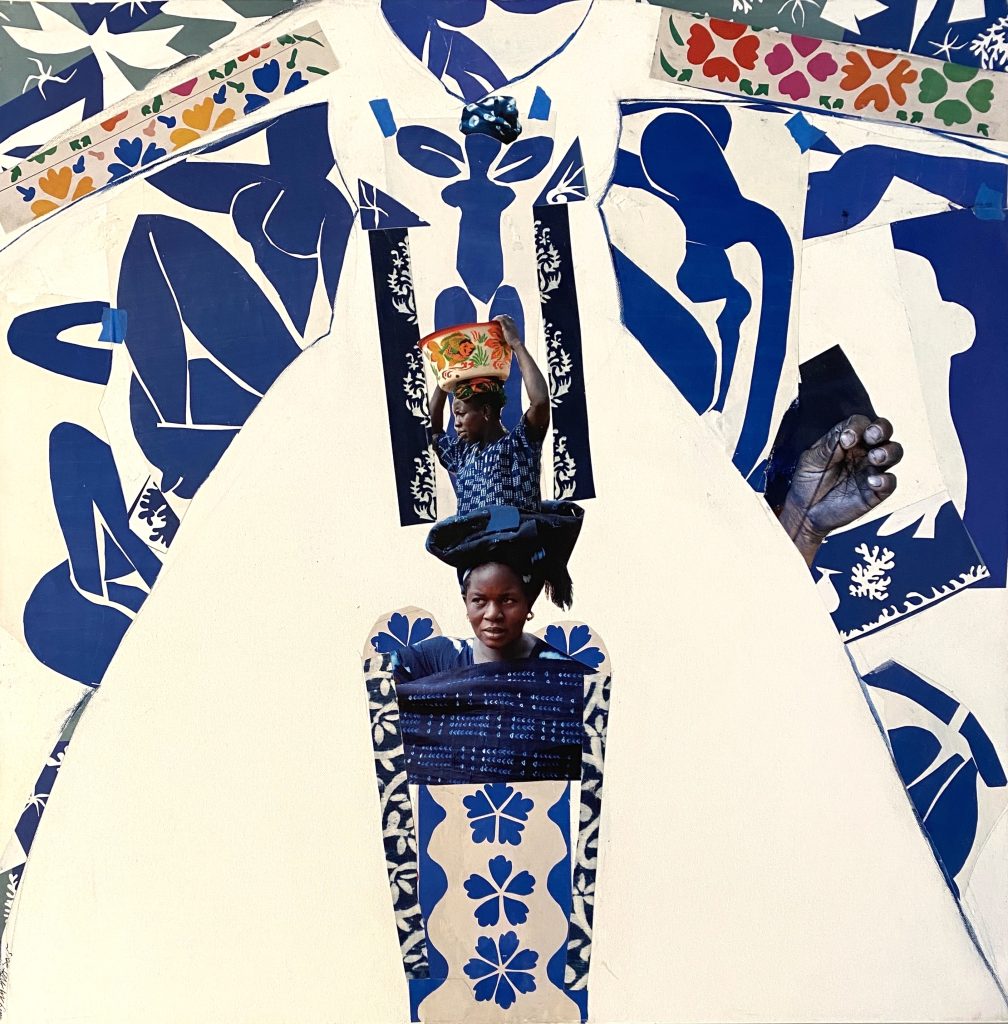Janet Taylor Pickett Wrapped Up In Blue, 2015 Acrylic, collage on canvas 30 x 30 in.