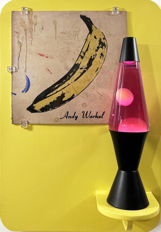 R.C. Baker Holy of Holies, 2018 Lava lamp, vintage album and jacket, wood, paint  25 x 17.5 x 8 in.