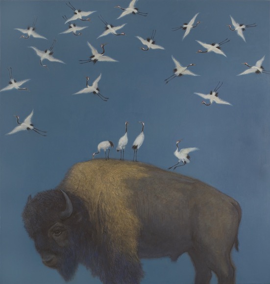 Zhang Hongtu, Bison and Cranes