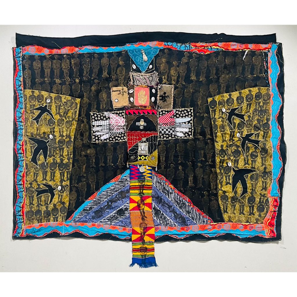 Janet Taylor Pickett Healing Shirt, 2007 Fabric construction with cowrie shells, copper, silver charms, clothespins, rubber-stamped talisman on cotton, felt 48 x 55 inches Signed, dated, and inscribed by the artist