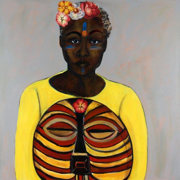 Janet Taylor Pickett The Artist Unmasked, 2021 Acrylic and collage on canvas 32 x 32 inches