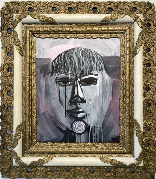 Deborah Buck Madame Grès, 2023 Acrylic, sumi ink on board 32.5 x 28.5 in., framed