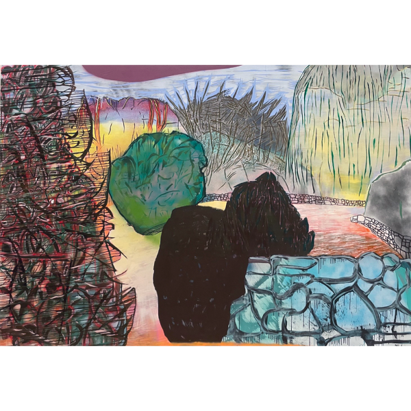 Sue McNally Winter Walk, 2023 Acrylic on canvas 90 x 133 inches