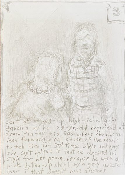 Jeff Gabel #3 (Card Series 2), 2006 Pencil on paper 4.25 x 3 in.