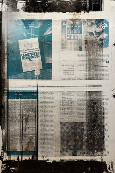 R.C. Baker Picasso’s CMYK Period (Black), 2018-2023 Four aluminum printing plates, emulsion, ink, solvent 35 x 22.75 inches