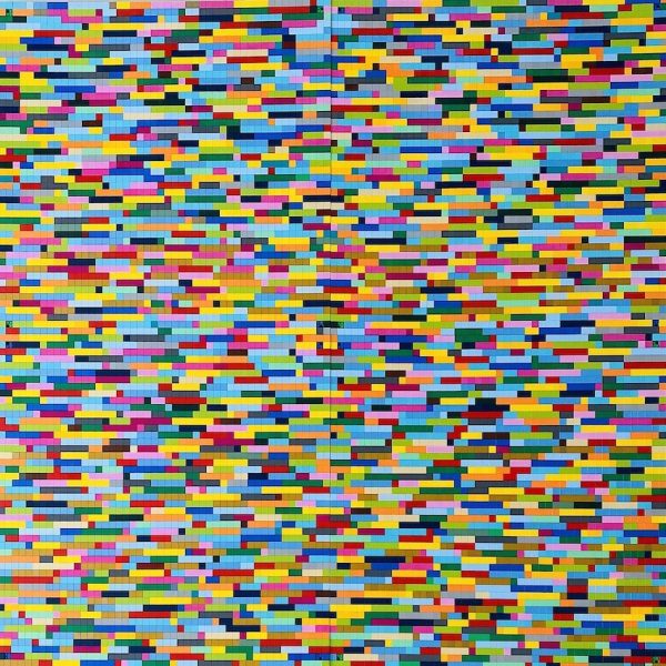 Jaye Moon Get That Money, 2022 Lego bricks and acrylic board 60 x 60 inches exhibitions near me