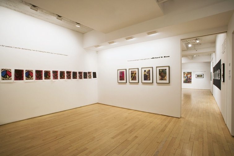 RC Baker: "...and Nixon's coming" the draft, installation view