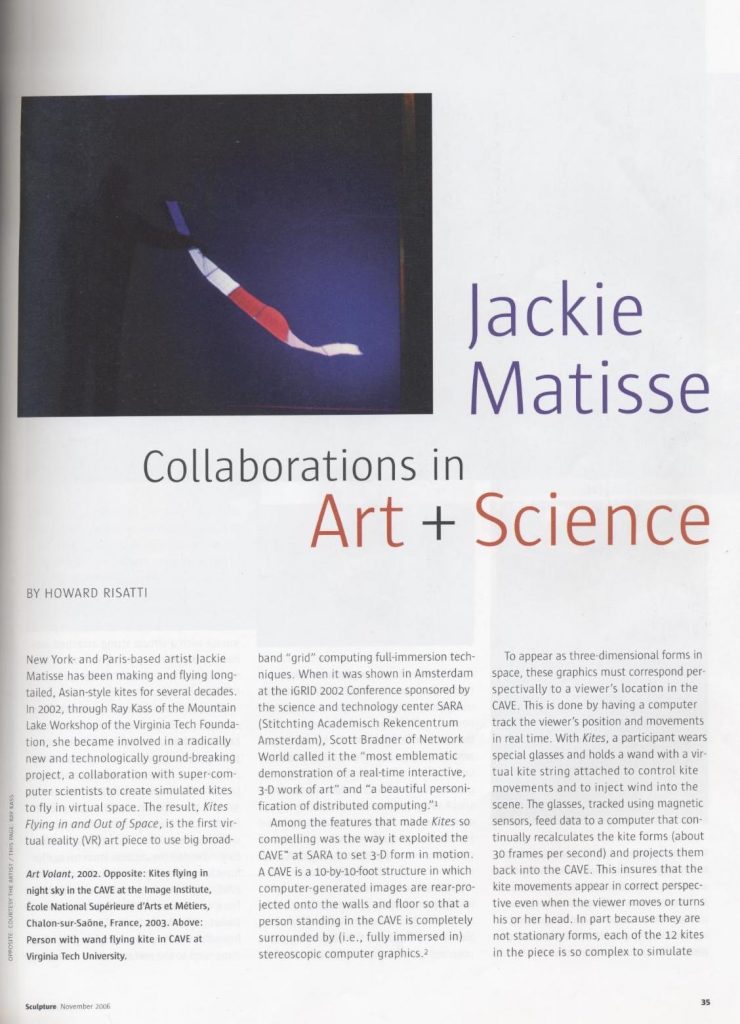 Sculpture Magazine on Jackie Matisse